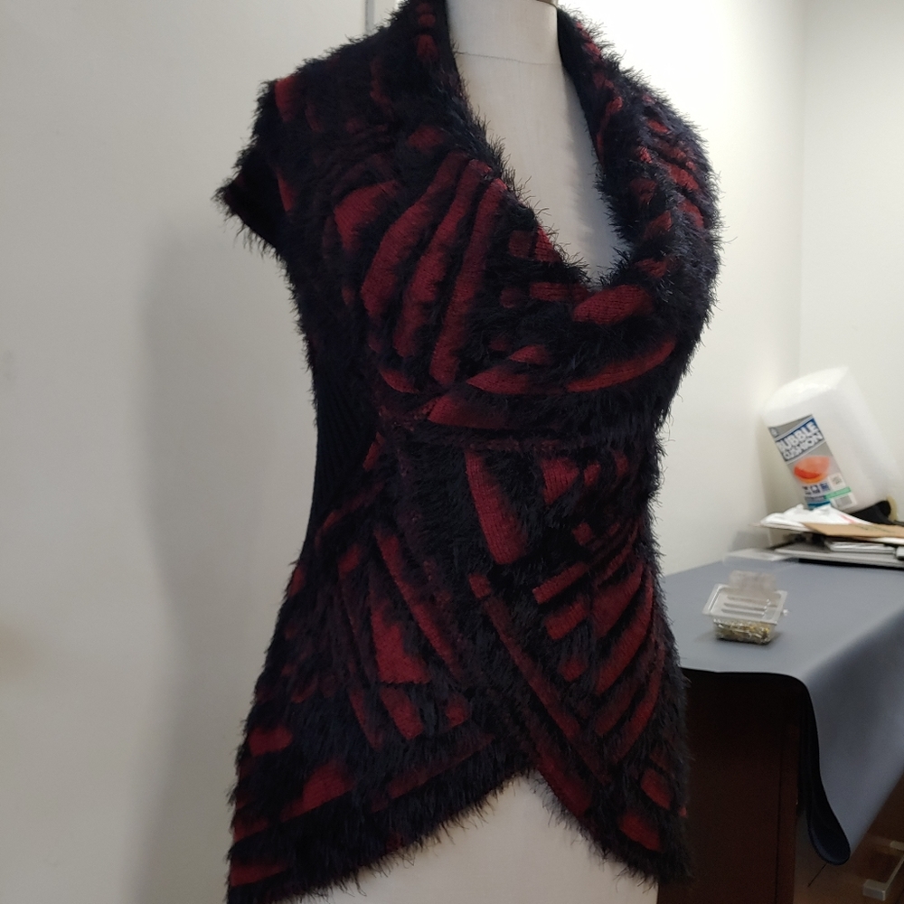 Liquid By Sioni Faux Fur Sleeveless Vest Jacket L/XL